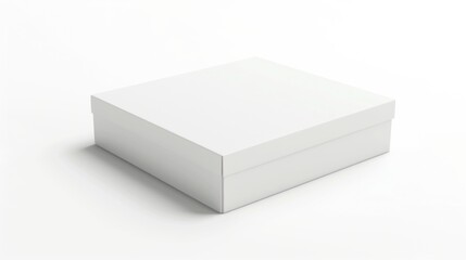 Blank white cardboard box isolated on white background