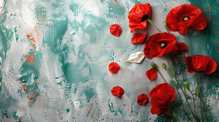 Red Poppy Flowers Celebrating Italy’s Liberation Day, Symbolizing Peace and Remembrance