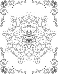 Printable Mandala Coloring Page for Adults. Educational Resources for School for Kids. Adults Coloring Book. Mandala Coloring Activity Worksheet.