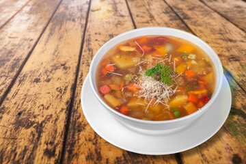 Goulash soup or stew with meat and vegetables