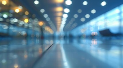Fototapeta premium Blurry background at the airport (Blurred - For insert caption or editorial text)
