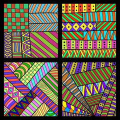 Obraz premium Colorful abstract and free hand pattern for decoration, background, and panel