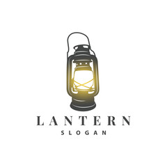 Lantern Logo Design Street Lamp Old Classic Vintage Minimalist Illustration Template