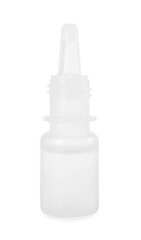 Bottle of medical drops isolated on white