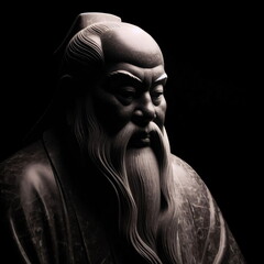 Eastern Philosophy in Art. A Conceptual Portrait of Confucius. Generative AI