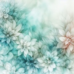 Watercolor flower texture with turquoise colors for wedding invitations or stationery - Light floral watercolor background for social media graphics