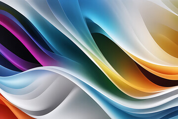 White and colourful flow wave glass colorful background