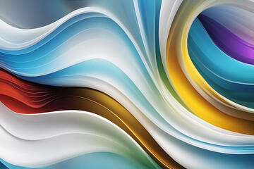 Naklejka premium White and colourful flow wave glass colorful background