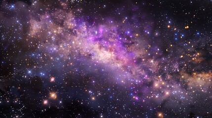 Naklejka premium Colorful space galaxy cloud nebula. Stary night cosmos. Purple Universe science astronomy. Supernova wallpaper background