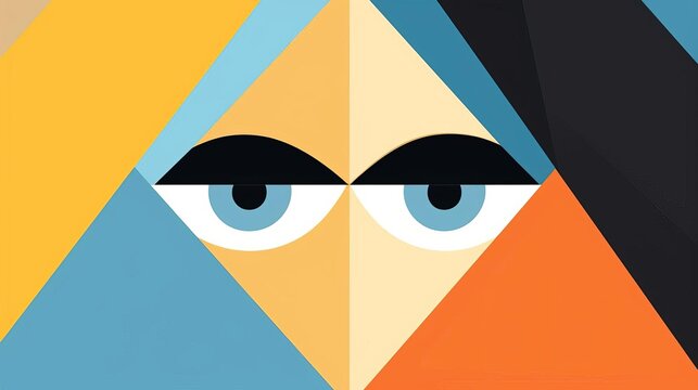Triangle face flat design top view Abstract theme animation Monochromatic Color Scheme
