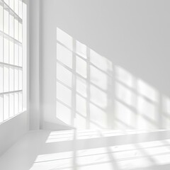 Realistic and minimalist blurred natural light windows, shadow overlay on wall paper texture,  