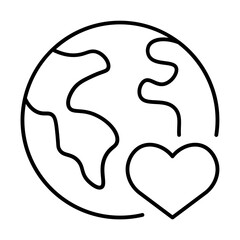 Love Icon With Thin Line Style