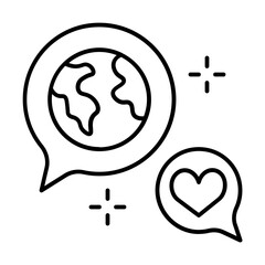 Chat Icon With Thin Line Style