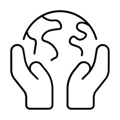 World Icon With Thin Line Style