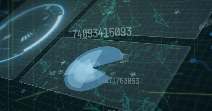 Image of scope scanning and data processing over screens and grid