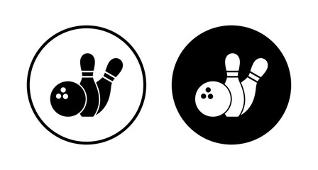 Bowling game Pin Icon vector isolated on white background. Bowling icon, ball and pin