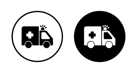 Ambulance Icon vector isolated on white background. Ambulance Icon Design. ambulance truck icon vector