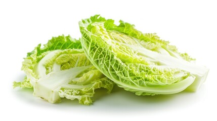 Savoy cabbage slice isolated on white background with full depth of field  