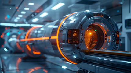 Precision Radiation Delivery Through Linear Accelerator Technology in Oncological Treatments,Cinematic 3D Rendering with Prime Close-Up and