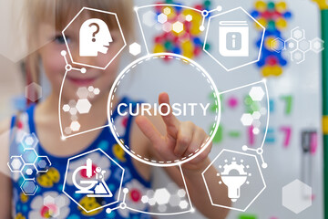 Child curiosity concept. Inquisitiveness, openness, creativity to help children gain new ideas and...