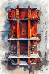 Rusted Industrial Weld Components in Secure Formwork and Shoring Procedures