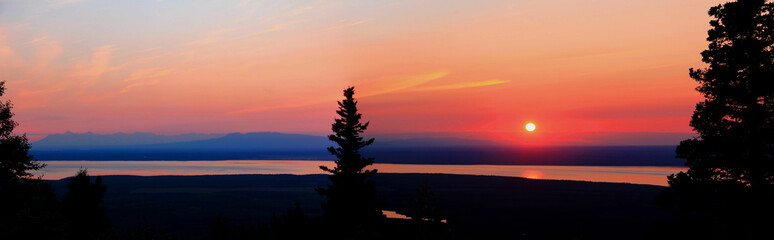 Panoramic view of Alaska's Cook Inlet at Sunset