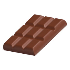 Chocolate Bar Dessert 3D Icon Chocolate with Transparent Background