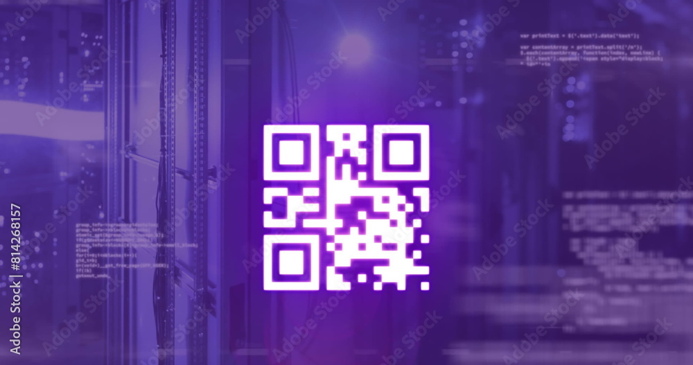 Poster image qr code in abstract pattern, dots connected with lines forming geometric shapes, numbers
