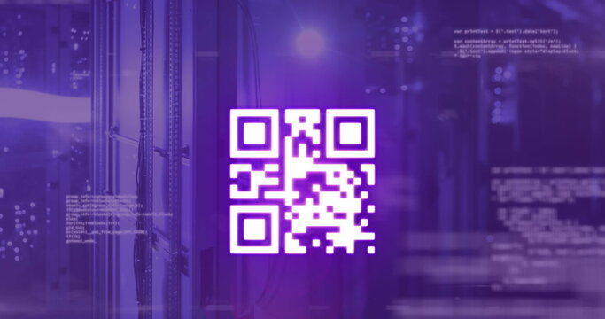 Image qr code in abstract pattern, dots connected with lines forming geometric shapes, numbers - Powered by Adobe