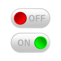 Toggle Switch Buttons. On and Off Position Icons. Power Control Symbols. Interface Elements Design.