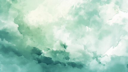 Tranquil Cloudy Sky Abstract Watercolor