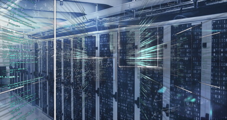 Image of computer data processing over computer servers