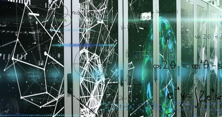 Image of computer data processing over computer servers