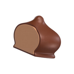 Chocolate Dumplings 3D Icon Chocolate with Transparent Background