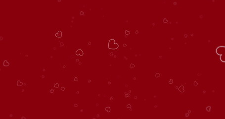 Image of heart icons floating against copy space on red background