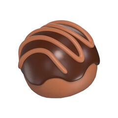 Chocolate Balls 3D Icon Chocolate with Transparent Background