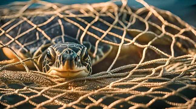 La lutte d&rsquo;une tortue marine contre la pollution