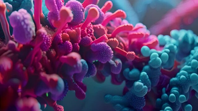 Visualization of enzyme action breaking down a substrate
