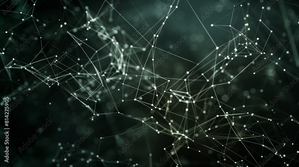 Wall mural a symphony of digital connections unfolds as moving dots and lines form intricate patterns against a