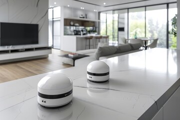 Smart home technology integrates CCTV surveillance with advanced floor sensors to provide comprehensive security footage and breach alerts at the perimeter.