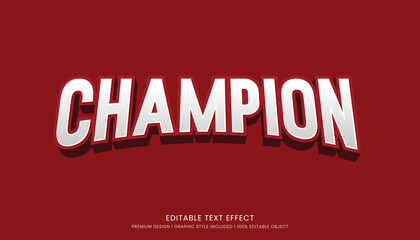 champion text effect template editable design for business logo and brand