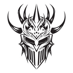 Fierce Legacy Vector Illustration of the Angry Medieval Samurai Helmet Logo