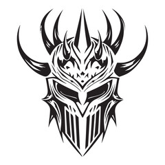Obraz premium Fierce Legacy Vector Illustration of the Angry Medieval Samurai Helmet Logo