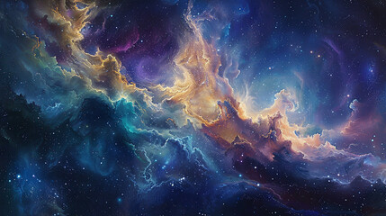 Fototapeta premium Celestial Abstract Capturing Cosmic Wonders in Stunning Art – A Journey Through the Beauty of the Universe with Mesmerizing Space-Inspired Designs and Ethereal Cosmic Imagery