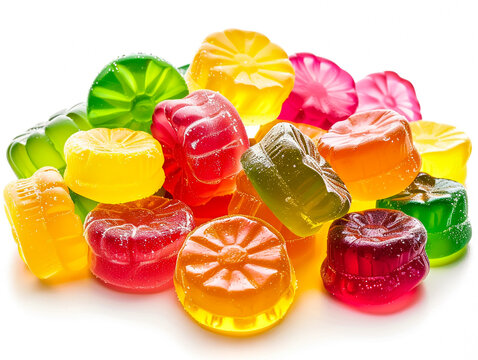 jelly candies isolated on white