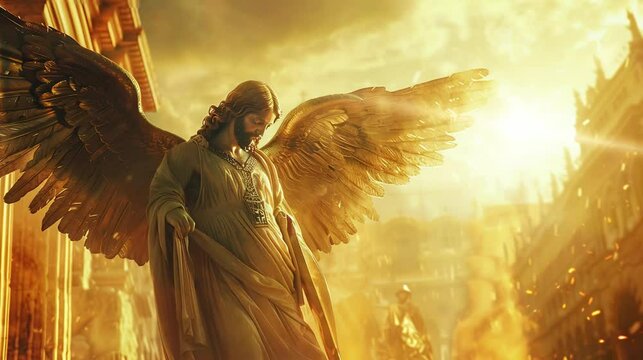 the image of the compassionate and kind God Jesus who is loved by his people. seamless looping time-lapse virtual 4K video Animation Background.