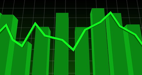 Image of green graph on black background