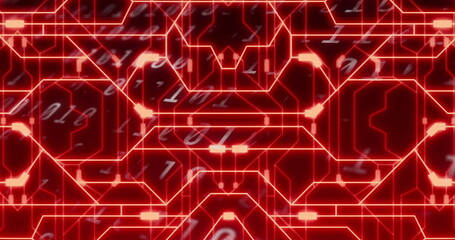 Image of moving shapes over data processing