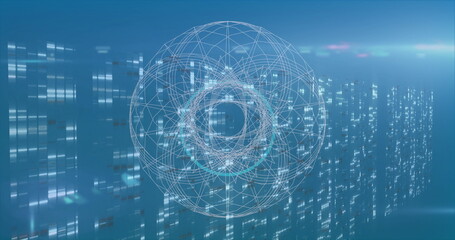 Image of globe over server room