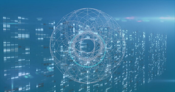 Image of globe over server room